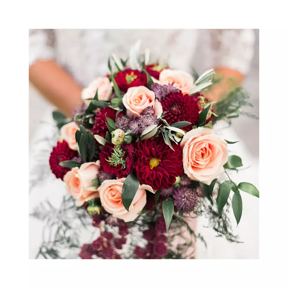 gros bouquet de mariée rose et rouge