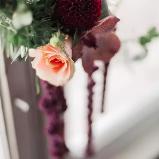 Couronne décorative fleuri rose mariage