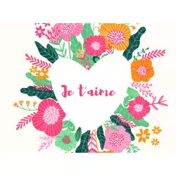 Coffret amour : bouquet Garance + Champagne + carte "je t'aime"