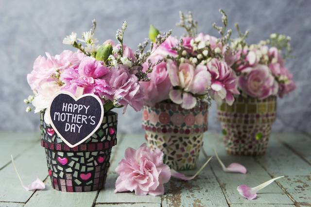 pot de fleurs pour la fêtes des mères